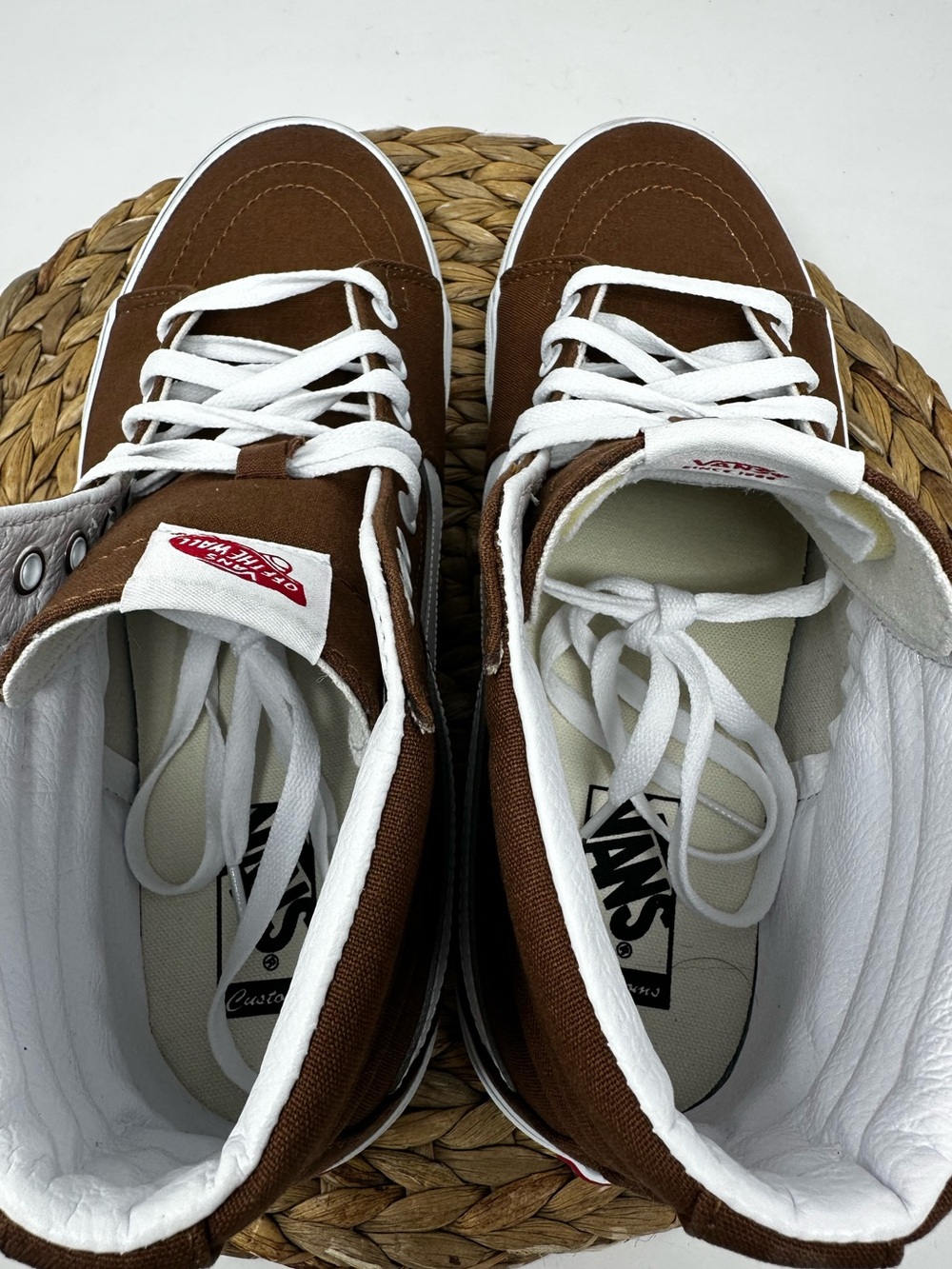 Vans Sk8-Hi Sneakers Chocolate Brown White Size 11.5 Men's - Picture 8 of 9